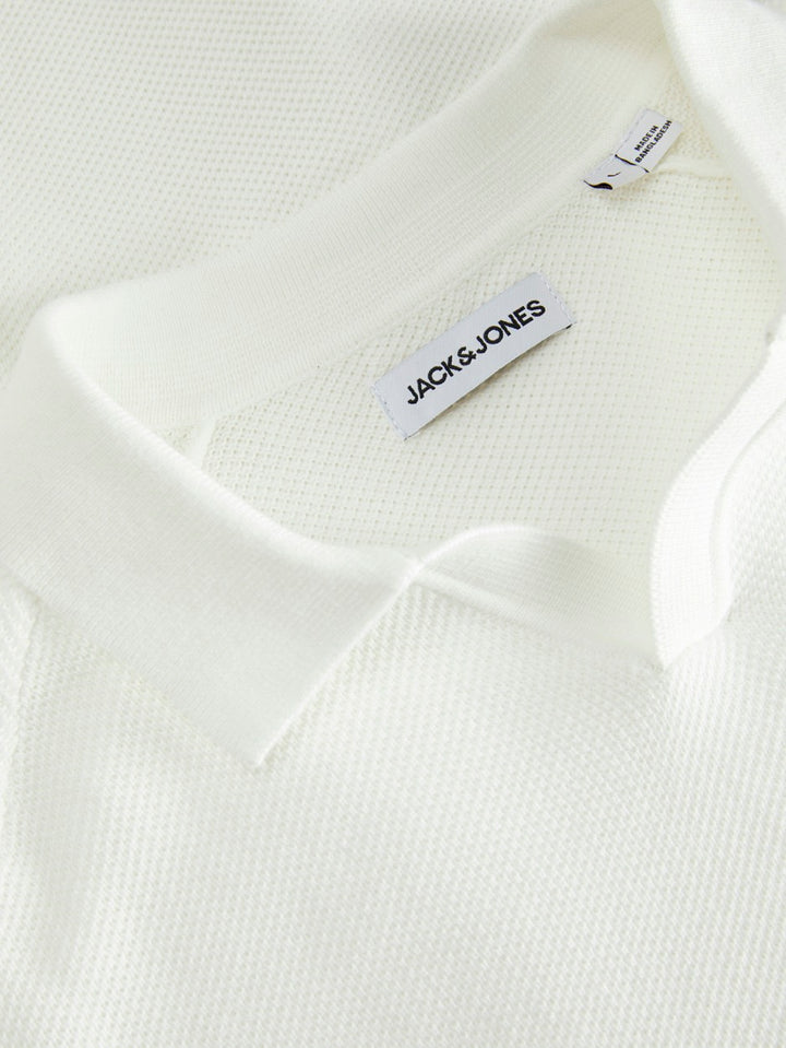 Jjhill Knit Split Neck - Off-white