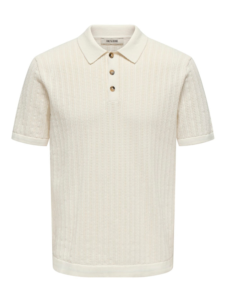 Onsmoon Reg 12 Ss Polo Knit - Off-white