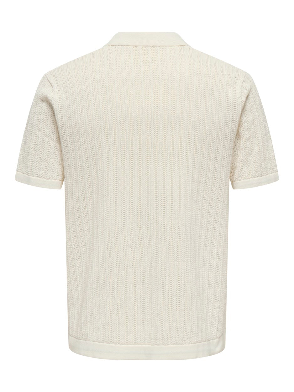 Onsmoon Reg 12 Ss Polo Knit - Off-white