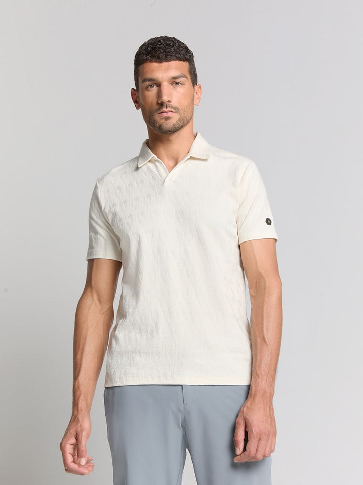 Polo V Solid Terry Jacquard - Off-white