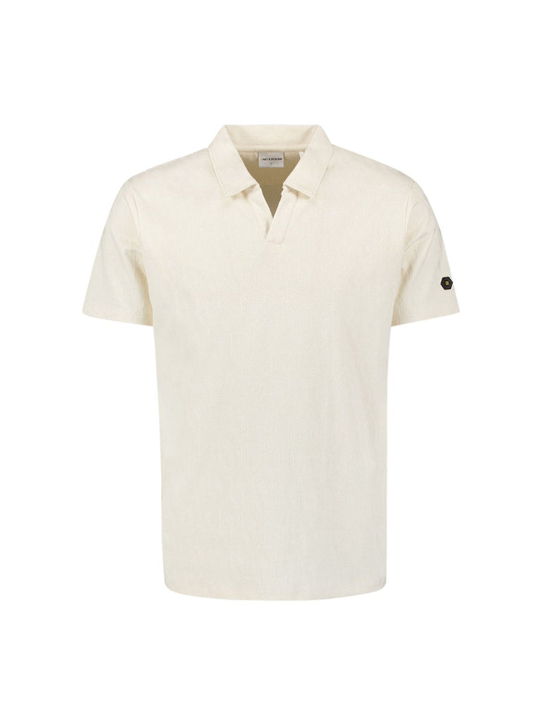 Polo V Solid Terry Jacquard - Off-white