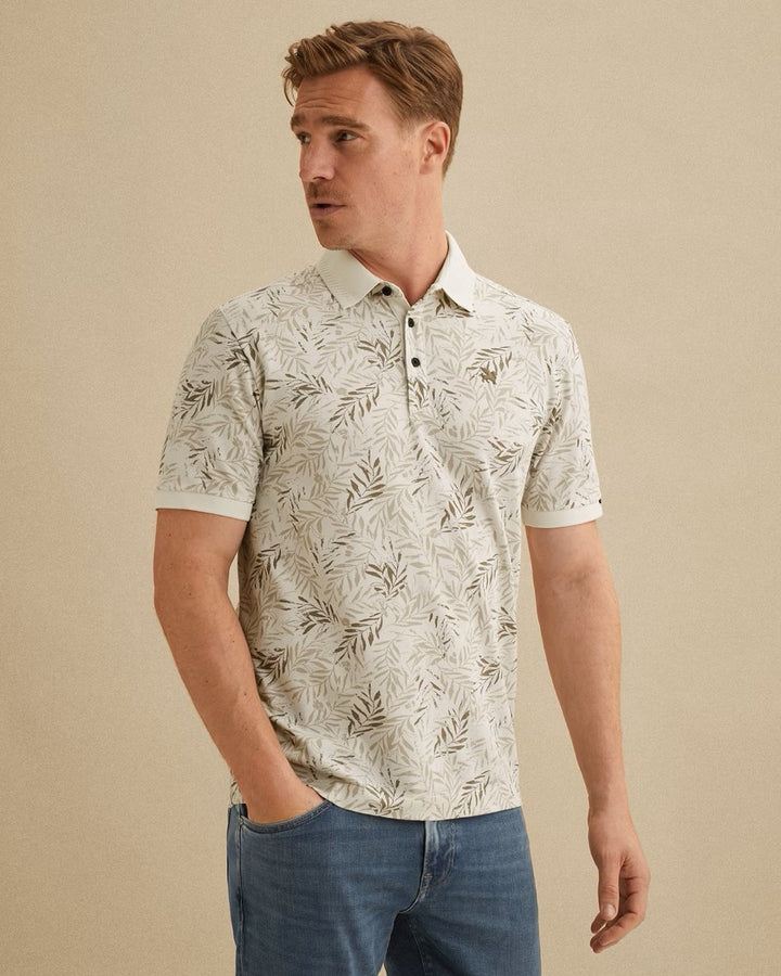 Short Sleeve Polo Stretch Pique Bl - Off-white