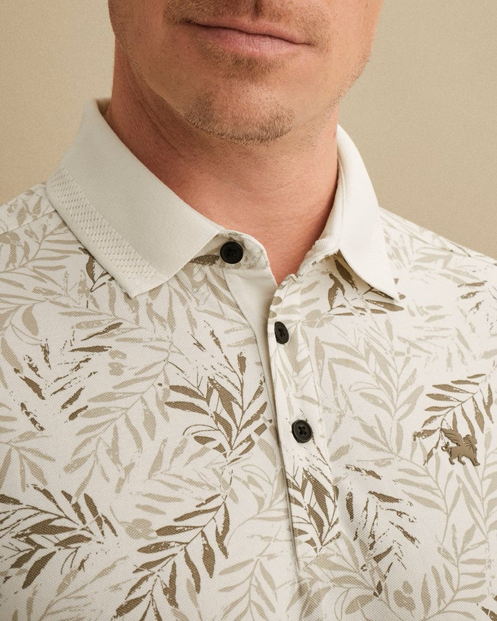 Short Sleeve Polo Stretch Pique Bl - Off-white