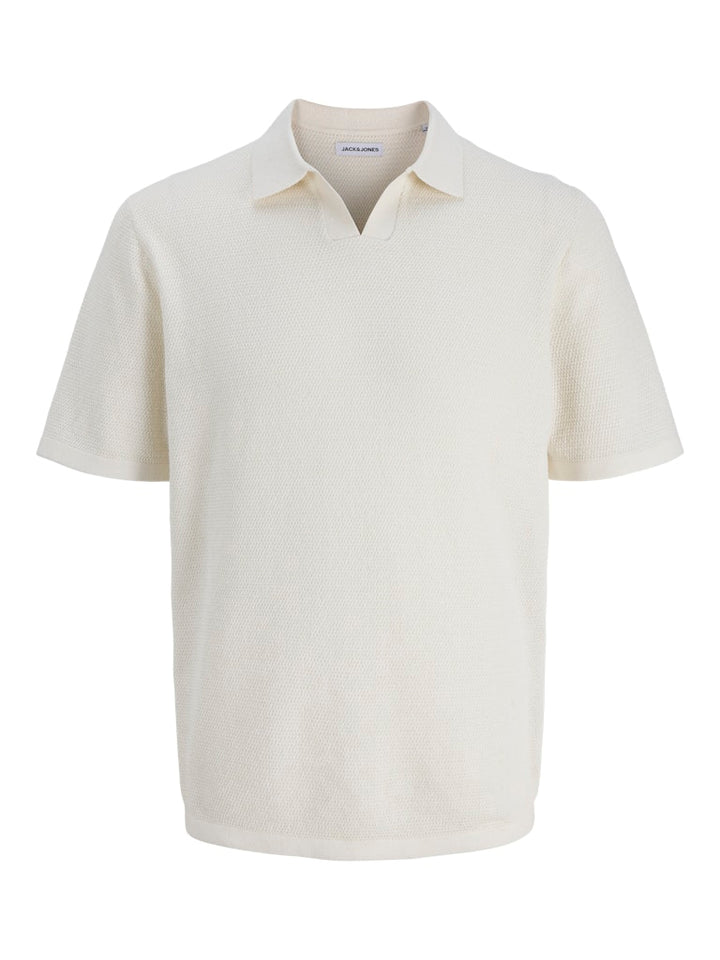 Jjegeorge Knit Polo Split Neck - Off-white