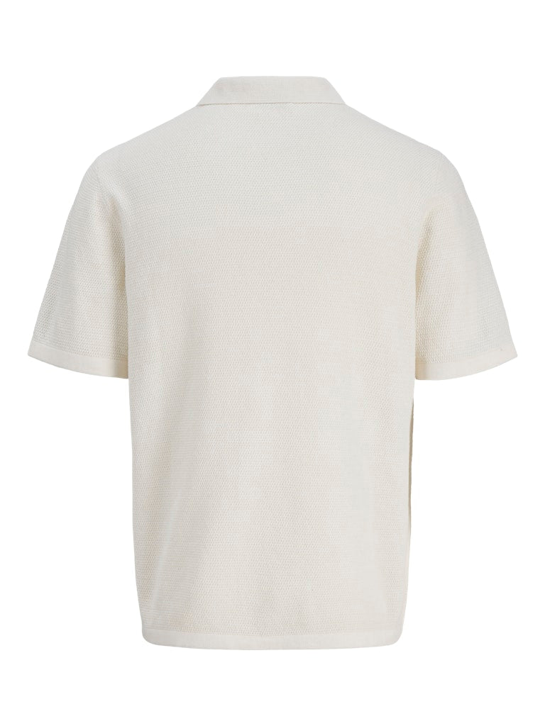 Jjegeorge Knit Polo Split Neck - Off-white