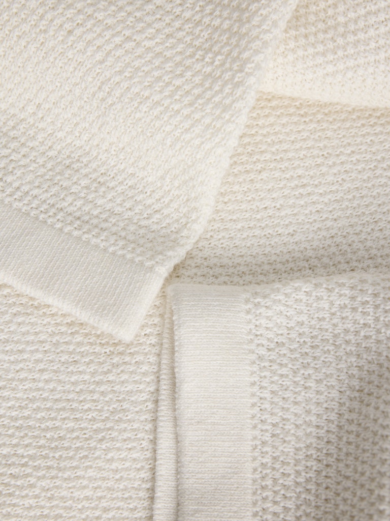 Jjegeorge Knit Polo Split Neck - Off-white