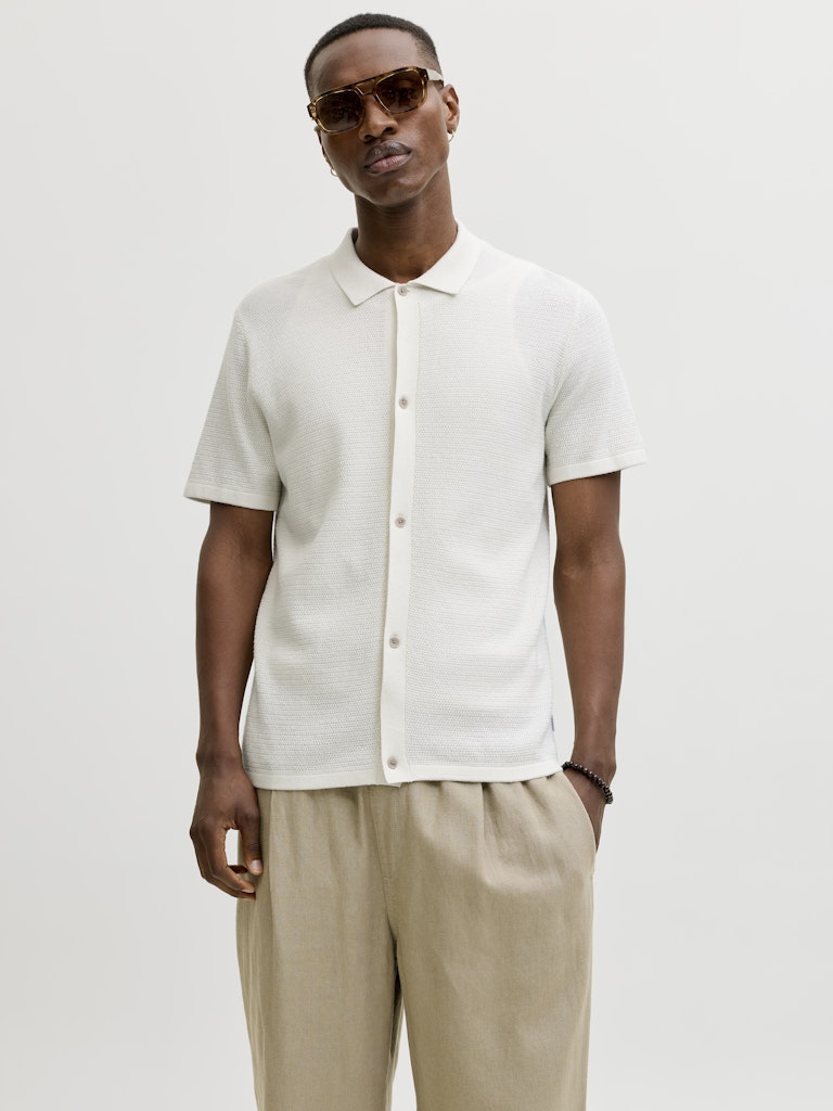 Jjegeorge Knit Shirt Ss - Off-white