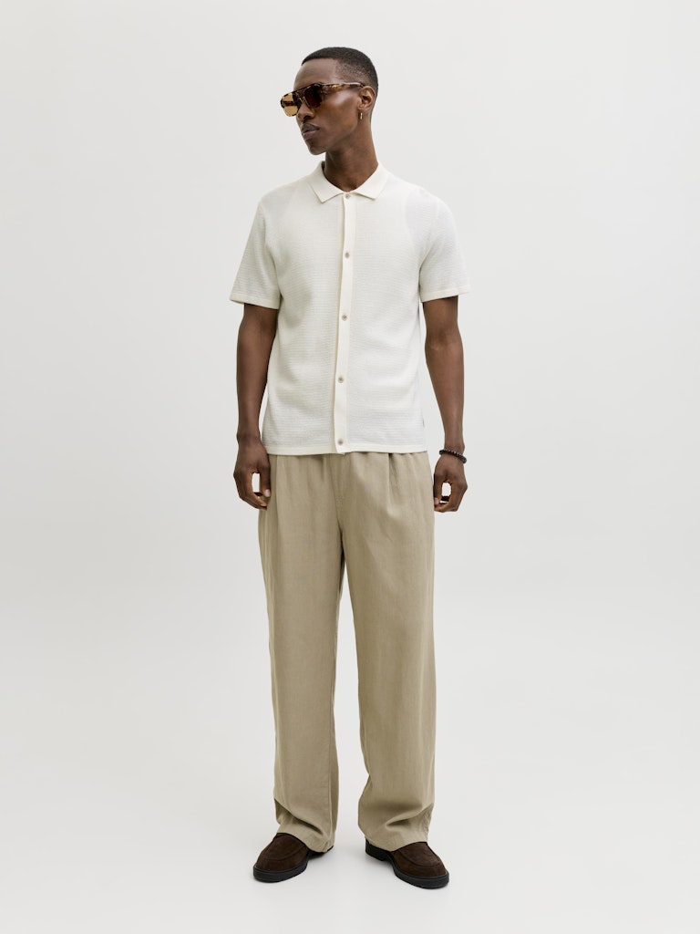 Jjegeorge Knit Shirt Ss - Off-white