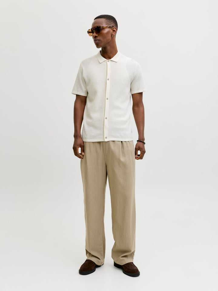 Jjegeorge Knit Shirt Ss - Off-white