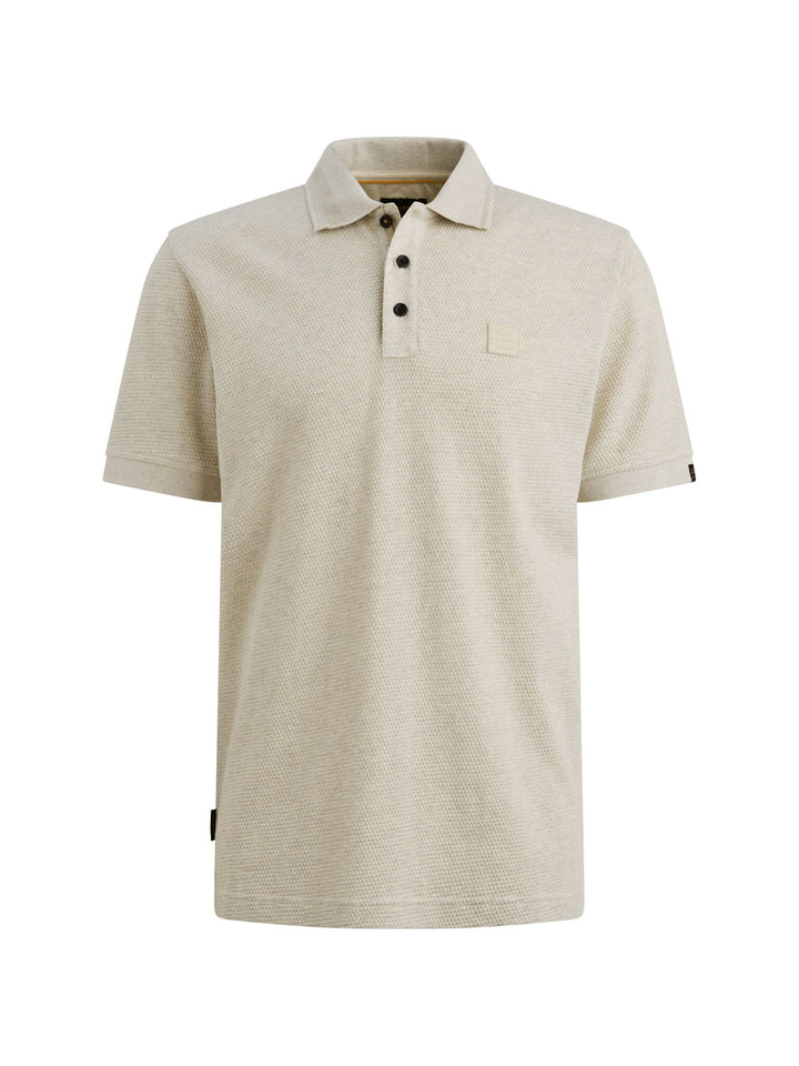 Short Sleeve Polo Popcorn Jersey - Ecru