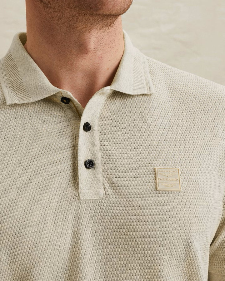 Short Sleeve Polo Popcorn Jersey - Ecru