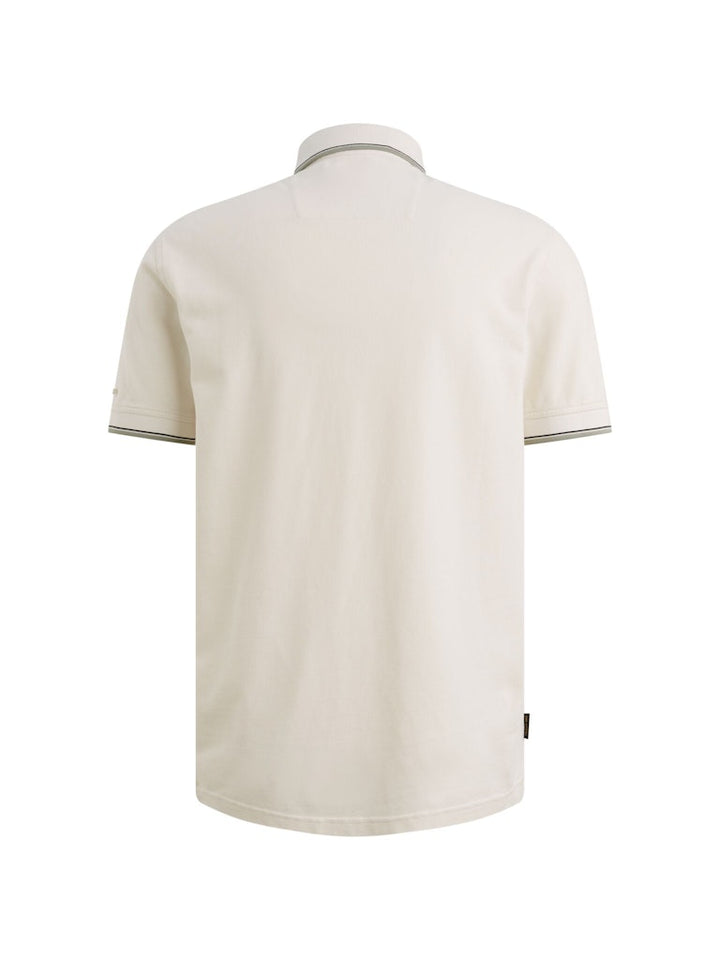 Short Sleeve Polo Stretch Pique - Ecru