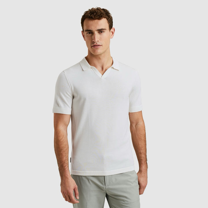 Short Sleeve Polo Cotton Modal - Ecru