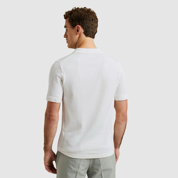 Short Sleeve Polo Cotton Modal - Ecru