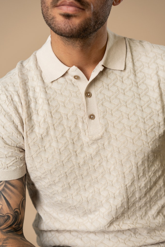 Men Knitwear Polo - Zand