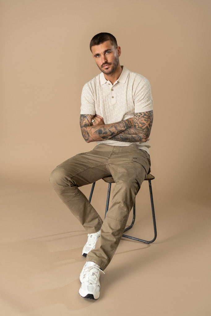 Men Knitwear Polo - Zand