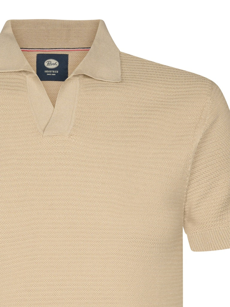 Men Knitwear Polo - Zand