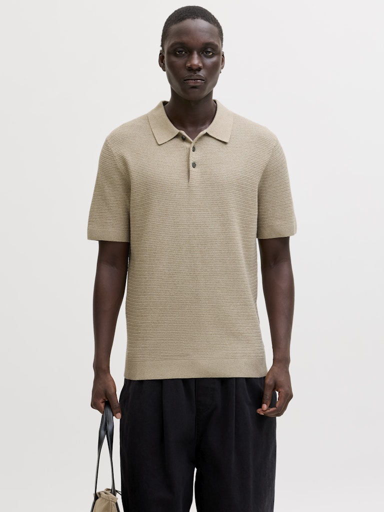 Jprbluriley Knit Polo Ss Sn - Zand