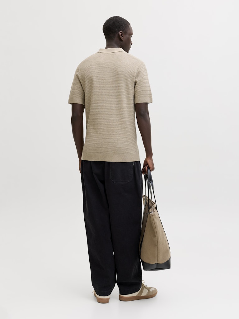 Jprbluriley Knit Polo Ss Sn - Zand
