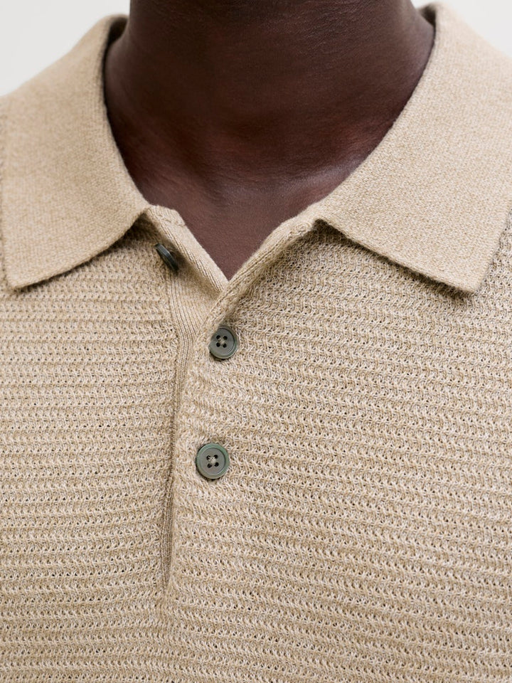 Jprbluriley Knit Polo Ss Sn - Zand