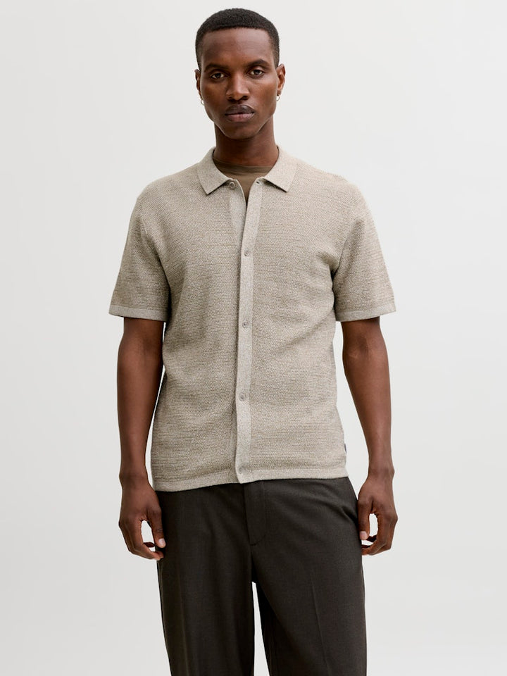Jjegeorge Knit Shirt Ss - Zand