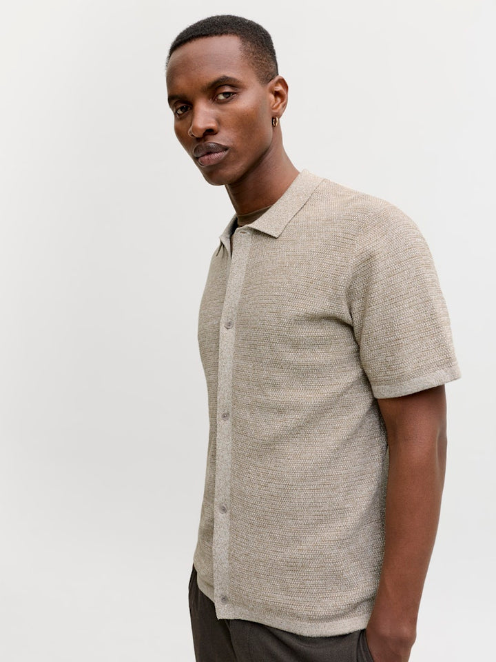 Jjegeorge Knit Shirt Ss - Zand