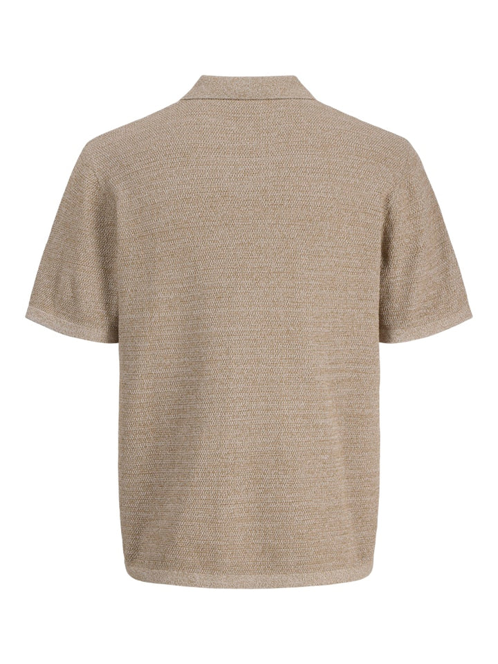 Jjegeorge Knit Polo Split Neck - Zand