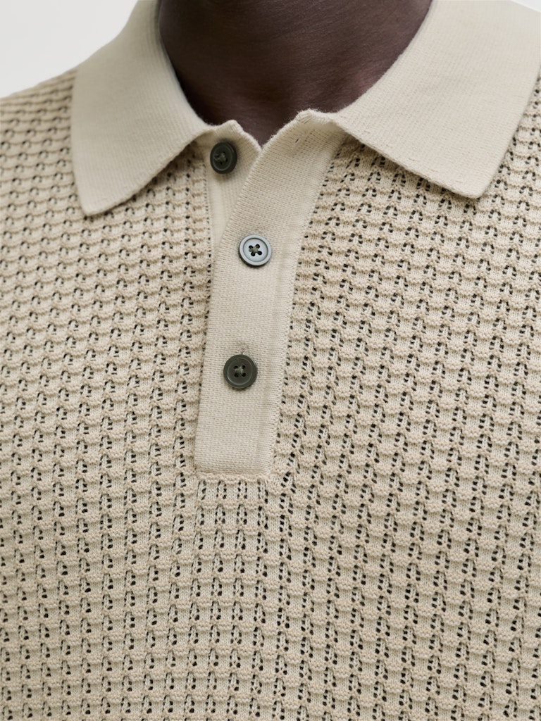Jprblukingsley Knit Polo Ss - Beige