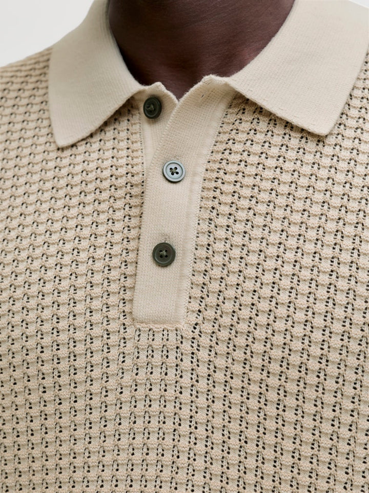 Jprblukingsley Knit Polo Ss - Beige