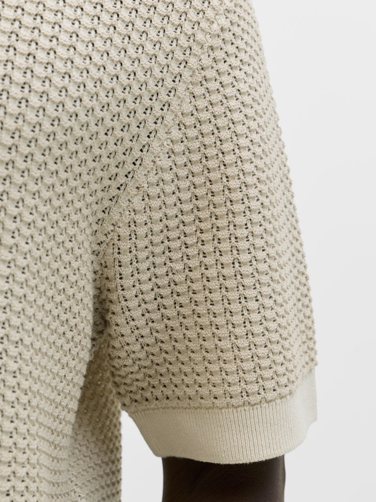 Jprblukingsley Knit Polo Ss - Beige