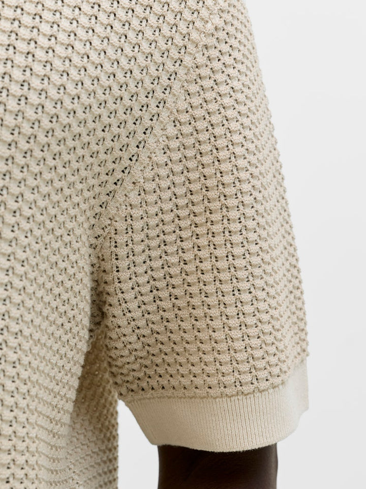Jprblukingsley Knit Polo Ss - Beige