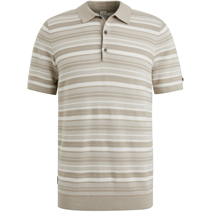 Short Sleeve Polo Cotton Modal - Zand Dessin