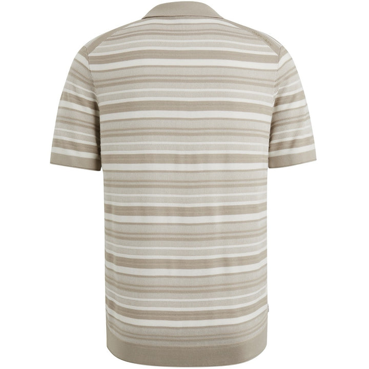 Short Sleeve Polo Cotton Modal - Zand Dessin