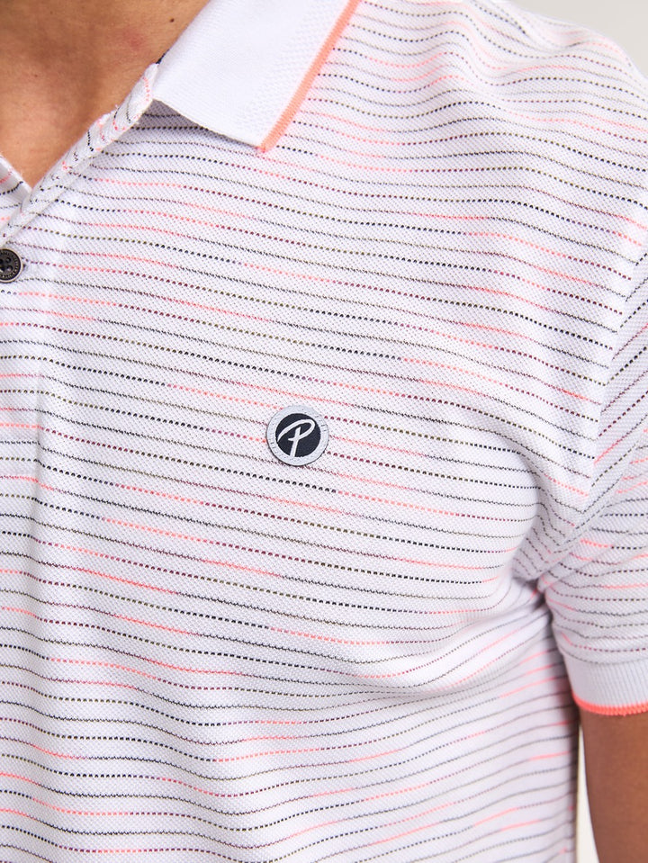 Men Polo Short Sleeve - Wit Dessin