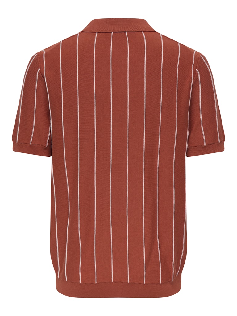 Onssaim Reg 12 Stripe Ss Polo Knit - Oranje Dessin