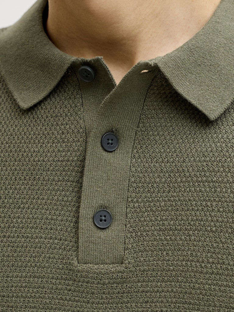 Jjegeorge Knit Polo Ss Sn - Groen