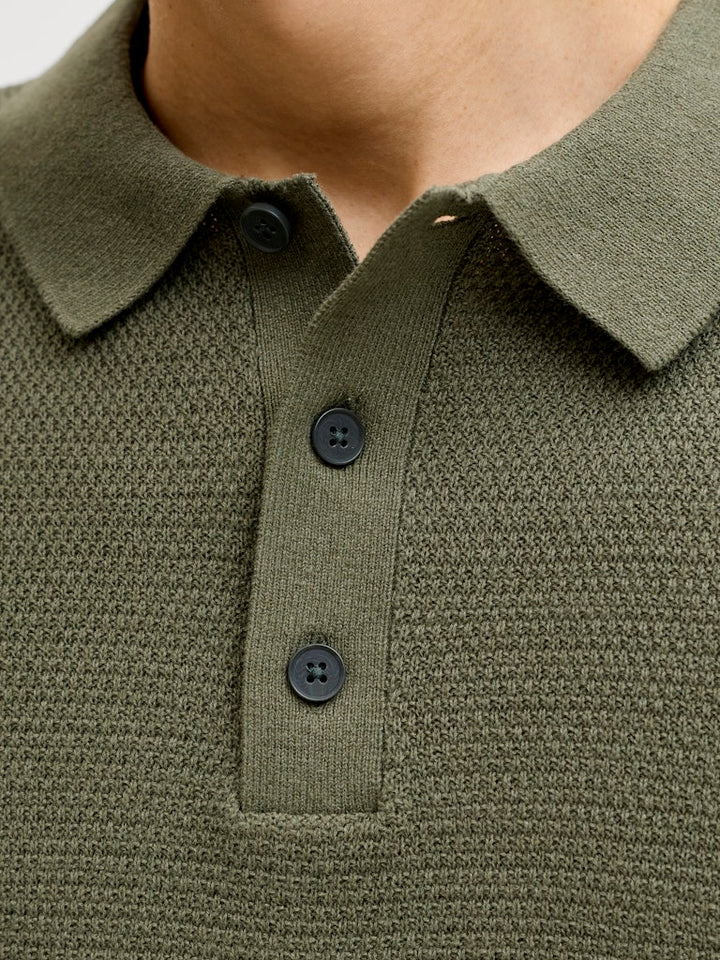 Jjegeorge Knit Polo Ss Sn - Groen