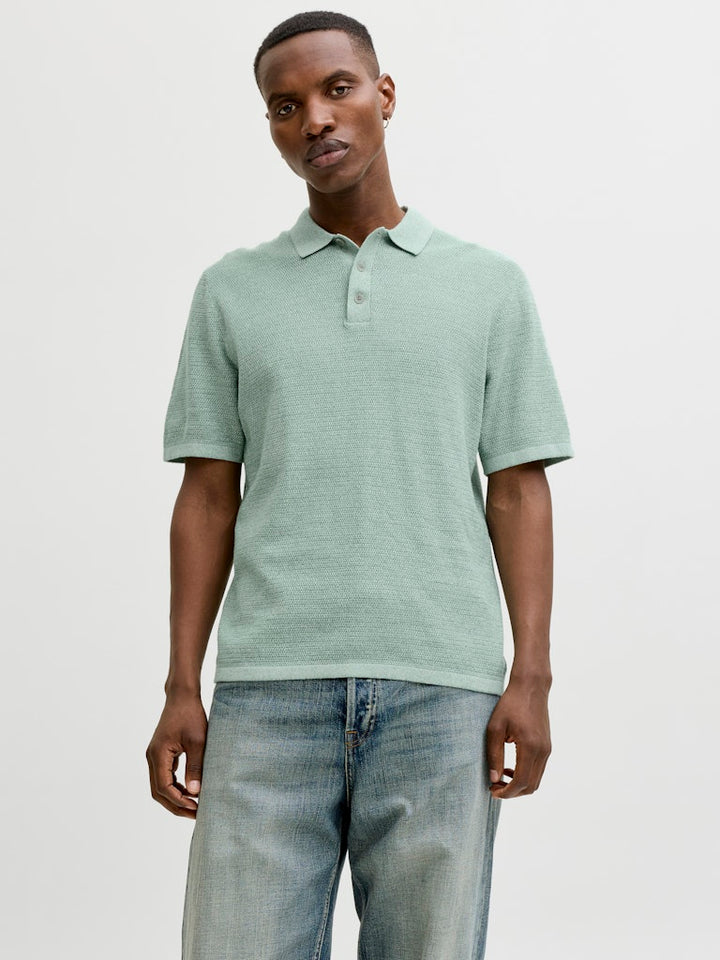 Jjegeorge Knit Polo Ss Sn - Mint