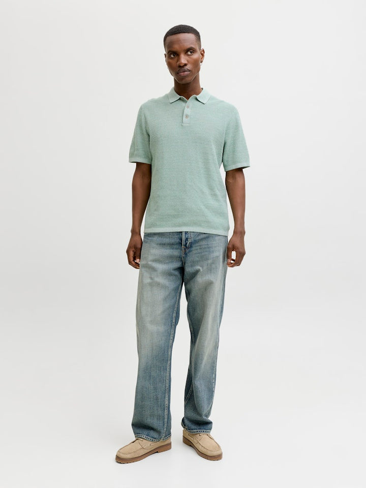 Jjegeorge Knit Polo Ss Sn - Mint