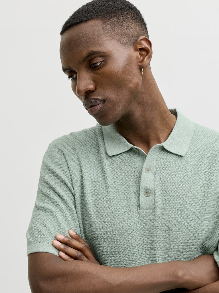 Jjegeorge Knit Polo Ss Sn - Mint