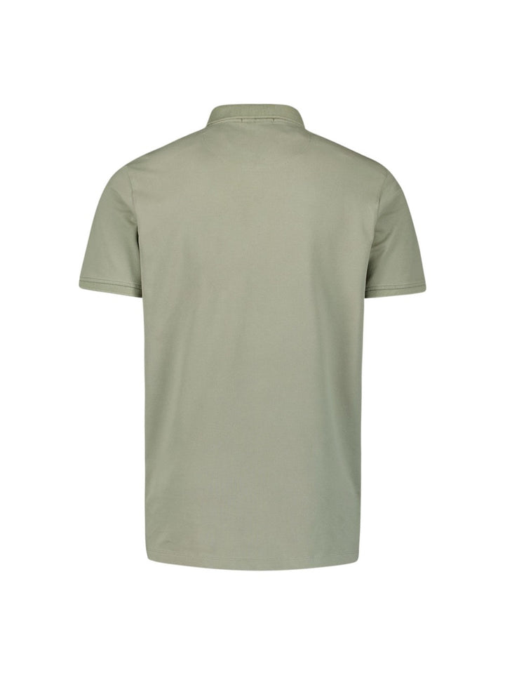 Polo Zip Pique Garment Dyed - Olijf