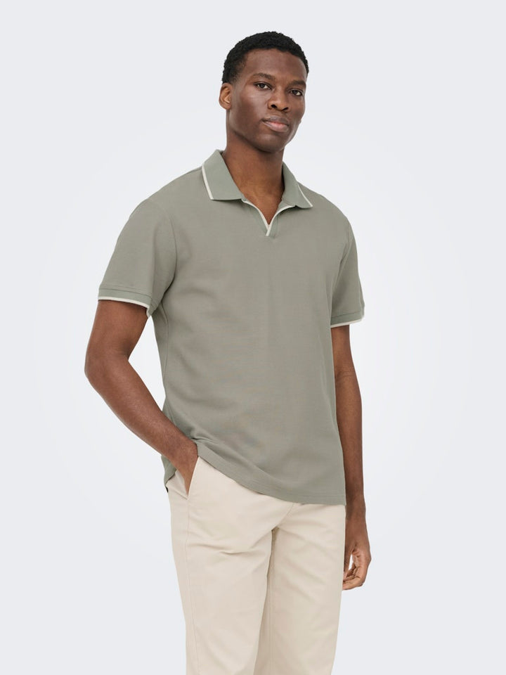 Onsaston Reg Ss Frml Resort Polo - Olijf