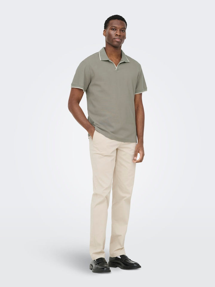 Onsaston Reg Ss Frml Resort Polo - Olijf