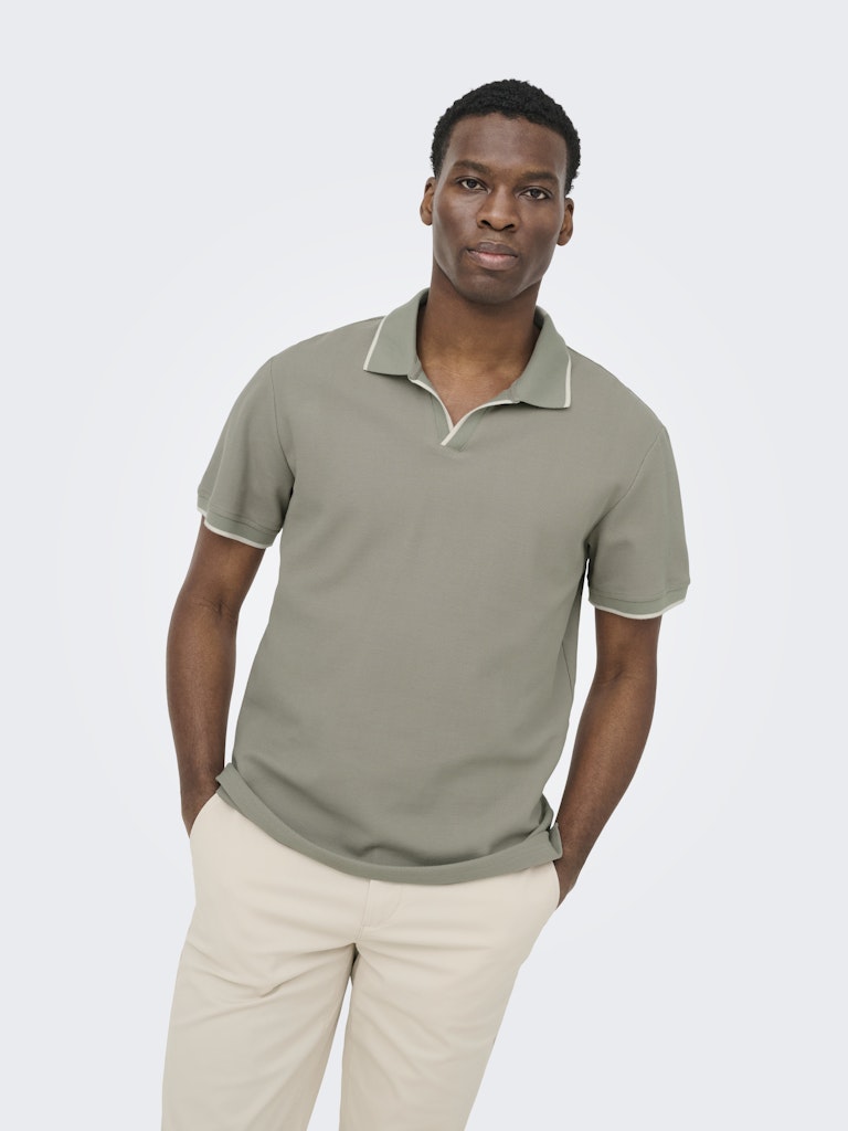 Onsaston Reg Ss Frml Resort Polo - Olijf