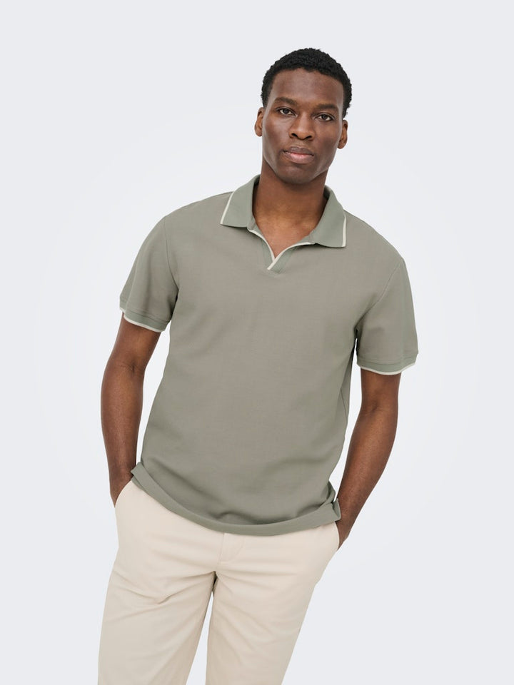 Onsaston Reg Ss Frml Resort Polo - Olijf