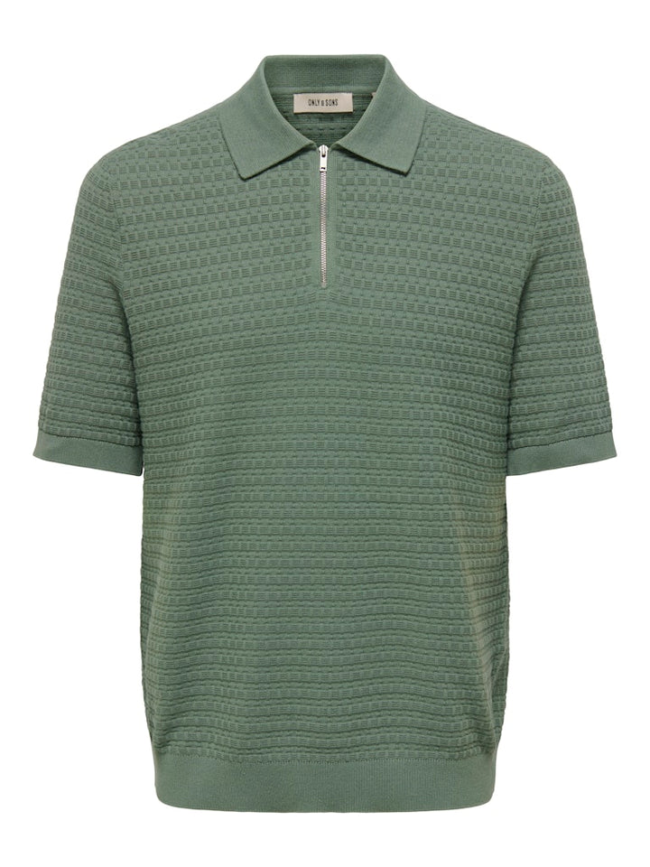 Onsmenu Reg Ss Structure Polo Knit - Olijf