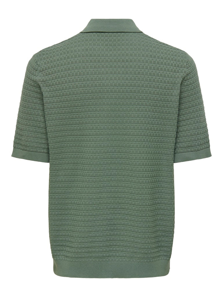 Onsmenu Reg Ss Structure Polo Knit - Olijf