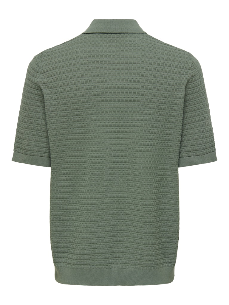 Onsmenu Reg Ss Structure Polo Knit - Olijf