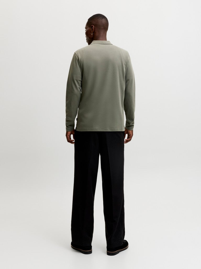 Jprblaethan Ls Zip Polo - Olijf