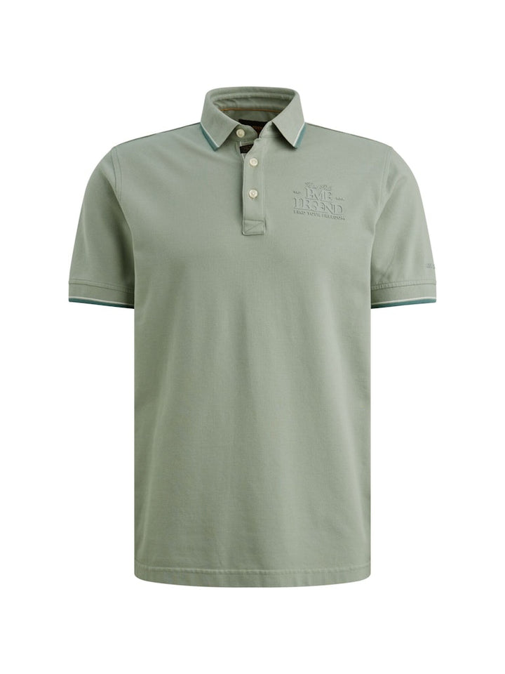 Short Sleeve Polo Stretch Pique - Olijf